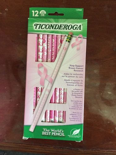 Dixon Ticonderoga 13960 Breast Cancer Pencil, No 2, Latex Free Eraser,Pink