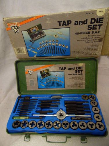 Buffalo Vintage Tap and Die Set 40 Piece Fine &amp; Coarse Screw Extractor Taiwan
