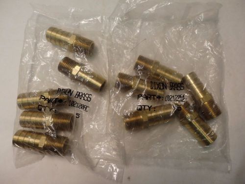 Lot of 10 dixon brass 1021208c male npt 1/2&#034; x hose barb 3/4&#034; id connector (l5) for sale