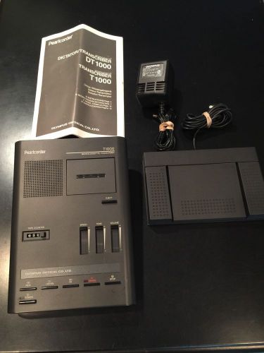 Olympus Pearlcorder T1000 Microcassette Transcriber with Pedal and AC Adapter