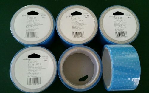 Lot of 6 Rolls Package Tape Target Blue 1 7/8 x 82 Ft NIP Discontinued