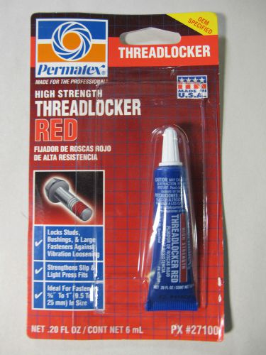 Permatex 27100 High Strength Threadlocker Red .20 oz Tube