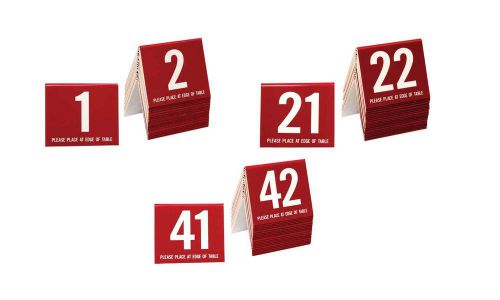 Plastic Table Numbers 1-60, Tent Style, Burgundy w/white number, Free shipping