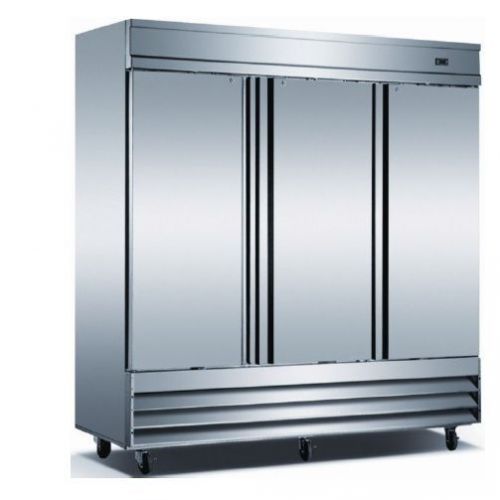Cfd-3ff 81&#034; three section solid door reach in freezer - 72 cu. ft. for sale