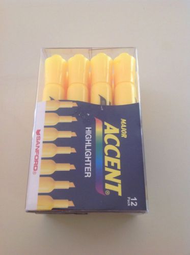 Sanford 25005 Accent Highlighter, Chisel Point, 12/pk,Yellow Ink