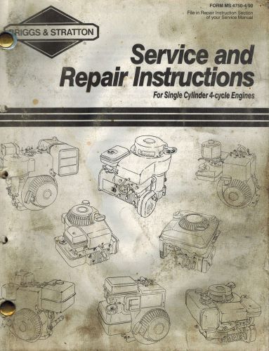 Briggs/ stratton single cyl 4-cy  engine service manual for sale