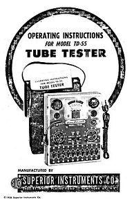Manual &amp; Setup Data Charts for Superior Instruments SICO TD-55 Tube Tester