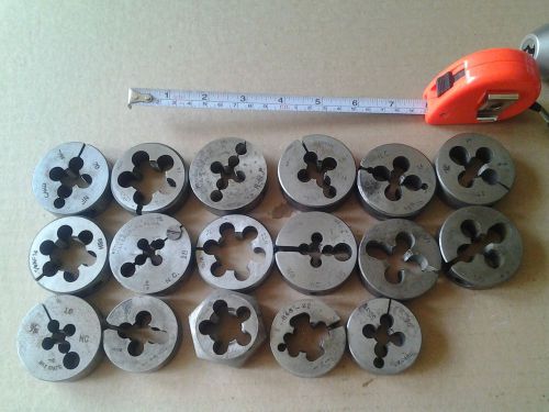 MACHINIST TOOLS LATHE MILL Machinist Lot of 17 Threading Dies for Cutting Taps