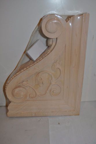 Maple Bar Corbels Hand Carved 2 3/4&#034;x 9-3/4&#034;x 13&#034; Acanthus &amp; Berry Carving
