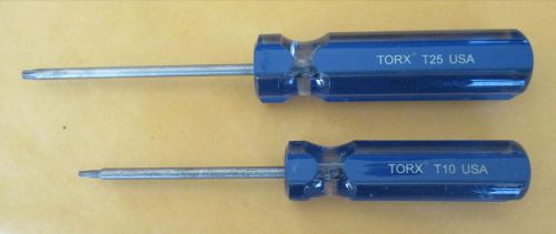 Unused armstrong acetate torx® screwdriver t25 x 3 7/8&#034; plus torx® t10 x 3 1/4&#034; for sale