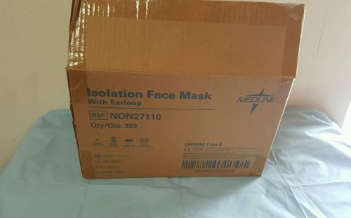 Medline Isolation Face Mask with Earloops, Yellow (case of 300) Free Shipping!