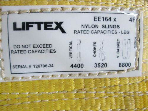 Lot of 4 liftex eye-eye sling 4 ft  nylon sling ee164x for sale
