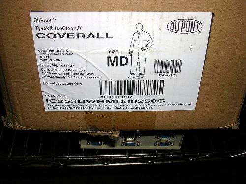 DUPONT TYVEK ISOCLEAN STERILE COVERALL MD  WHITE 25  PER BOX