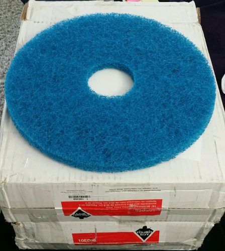 10pk tough guy vct 14&#034; blue cleaning pad, 10e068, fits 12&#034; machines for sale
