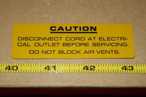OEM PART: Sorvall T6000 Centrifuge 21990 CAUTION Label, Warning, High Voltage