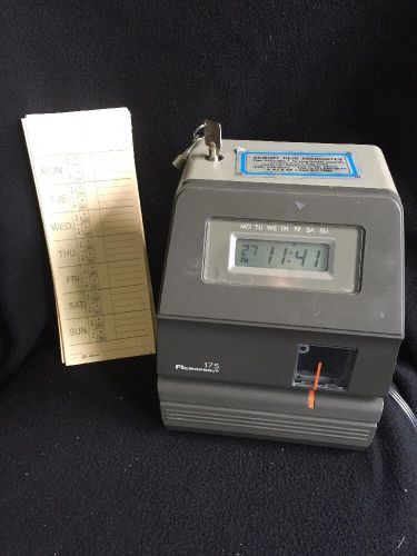 ACROPRINT 175 TIME RECORDER with Key And Time Cards. Works!