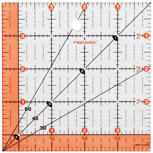 Fiskars 187290-1001 acrylic square ruler 4.5 by 4.5-inch for sale