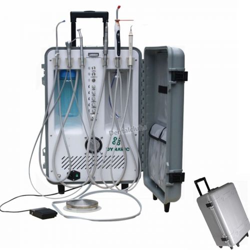 Portable Dental Delivery Unit with Air Compressor+Curing Light+Scaler+Suction 4H
