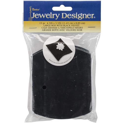 Self-Folding Jewelry Boxes 4.5&#034;X3.5&#034; 15/Pkg-Black Velvet
