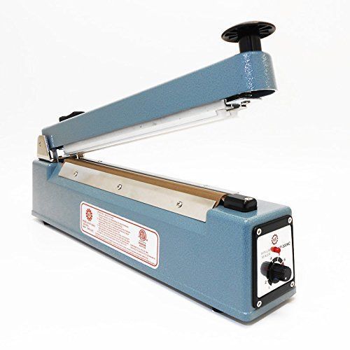 12&#034; impulse 2 mm flat wire hand sealer with cutter heat seal bag + cut plastic for sale