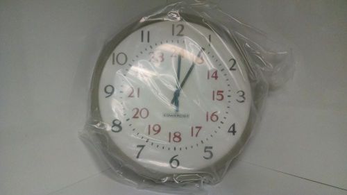 NIB EDWARDS Clock 1885A 12&#034; Gray 24HR Wallmount Clock