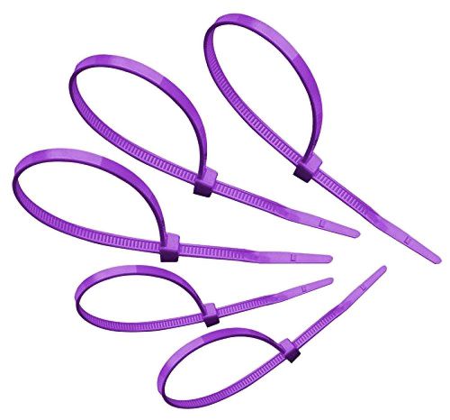 8&#034;x40 Lb Tensile Strength Purple Colored Cable Tie Pack 1000 Tool Supply Connect