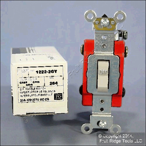 industrial pole for sale, New leviton gray industrial toggle wall light switch double pole 20a 1222-2gy
