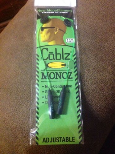 cablz, eyewear retainer, monoz, 14&#034;cable length, adjustable, green and black