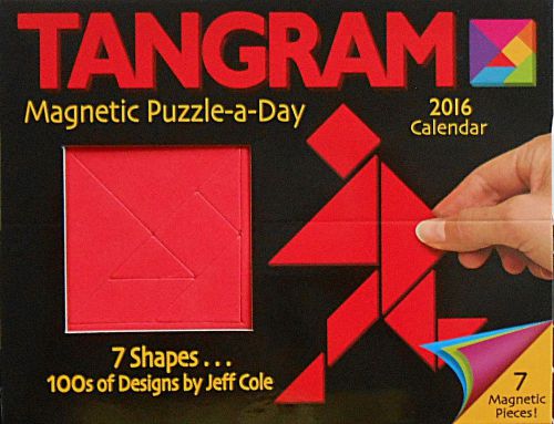 2016 Calendar TANGRAM Magnetic Puzzle-A-Day Desk 100&#039;s of Designs Jeff Cole