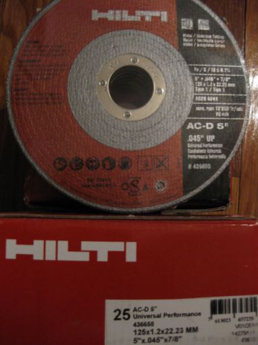 Hilti 5in. x 0.045 in. x 7/8 in. abrasive blade ac-d universal 25-pack # 436658 for sale