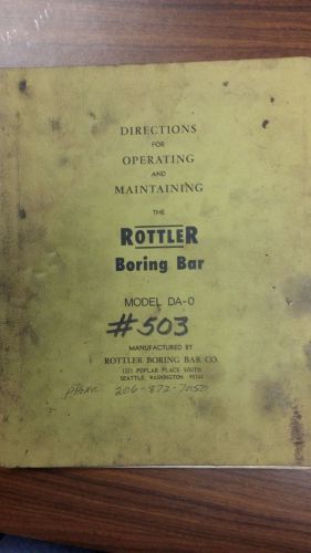 Rottler DA-0 Boring Bar Operations Maunal