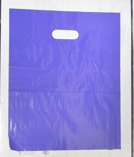 50 12&#034; x 15&#034; Purple GLOSSY Low-Density Plastic Merchandise Bags