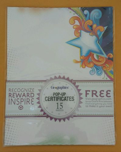 Lot of 7 pks Geographic Certificates Card stock 15 Sheets /pk  105 total  DIY