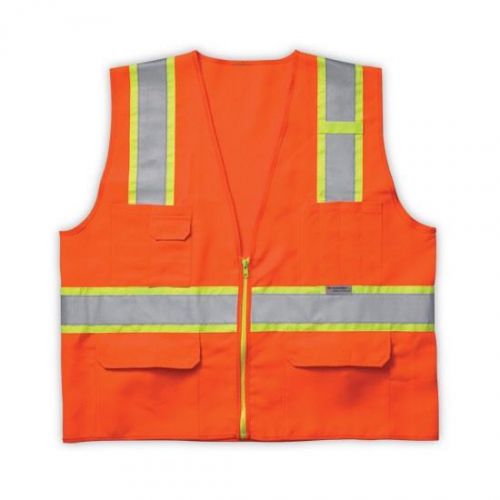 CLC ANSI CLASS 2 SAFETY VEST HIGH VISIBILITY REFLECTIVE STRIPS DELUXE ORANGE XXL