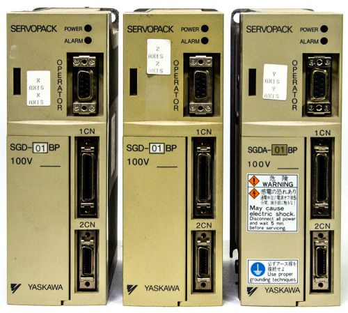 Set of 3 Yaskawa Controls Servopack Drives SGD-01BP (2),  SGDA-01BP (1)
