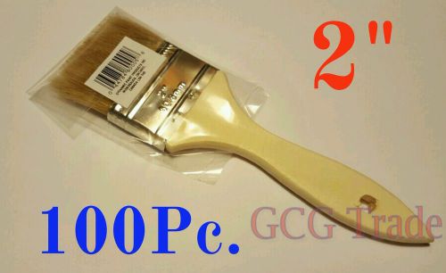 100 of 2 Inch Chip Brushes Brush 100% Pure Bristle Adhesives Paint Touchups