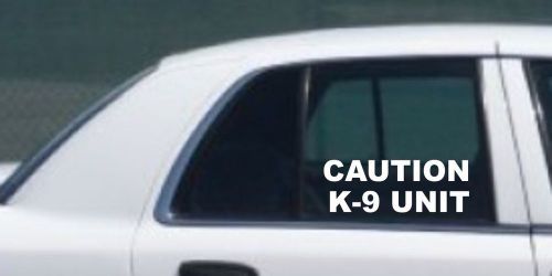 K-9 UNIT SIDE WINDOW DECAL SET Police Dog WHITE Sticker k9 Police Car Truck SUV