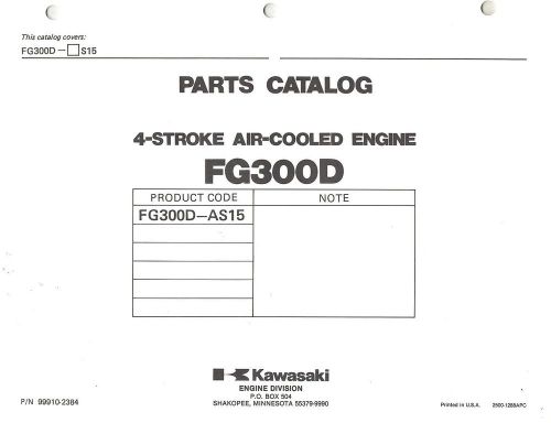 KAWASAKI FG300D AIR COOLED ENGINES PARTS MANUAL 16