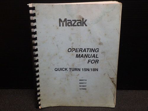 Mazak operating manual qt-15n/18n_000x713_000x717_341s027_147s082 for sale