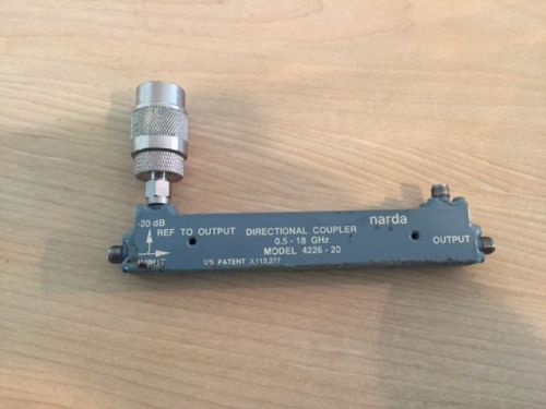 Narda 4226-20 Directional Coupler.  0.5 to 18GHz.  20dB. Great Condition.  SMA