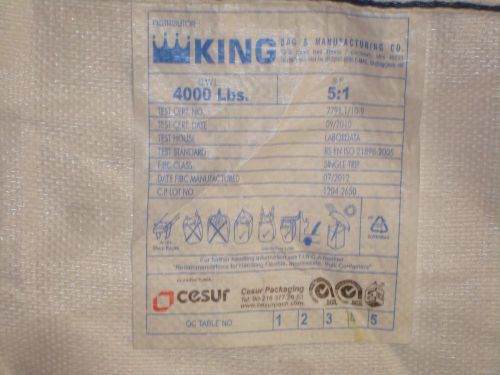 25 bulk bags fibc 3,000# spout top+bottom  industrial  super sacks 1 yd size for sale