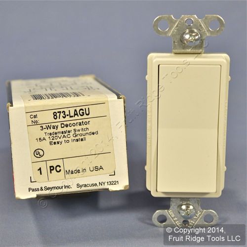 Pass &amp; seymour light almond decorator rocker switch 3-way 15a 120/277v 873-lagu for sale