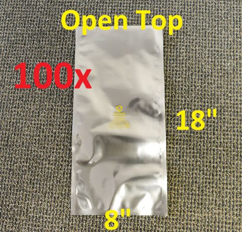 100 8x18&#034; ESD Dri-Shield Moisture Barrier Bag for ESD/RFI/EMI Protection, 6mils