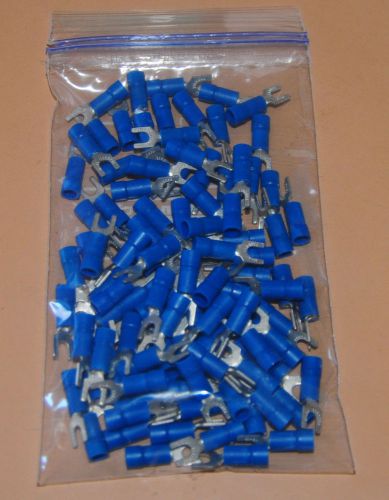 Panduit spade terminals - blue 18-14ga pv14-6f-m #6 stud 100pcs. for sale