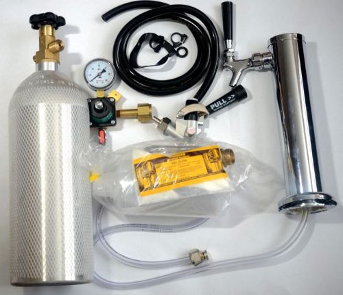 Full kegerator draft tower tap kit includes 5 lb co2 tank &amp; bonus cleaning kit for sale