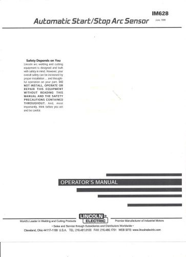 A Lincoln Electric (AUTO START/STOP ARC SENSOR ) Welder Operators  Manual) Copy