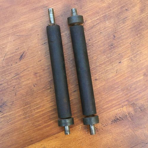 Pair of antique 6” letterpress printing press ink rubber rollers for sale