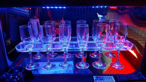 Plastic champagne 2 glass holder, acrylic drink rack for limousine, party bus for sale