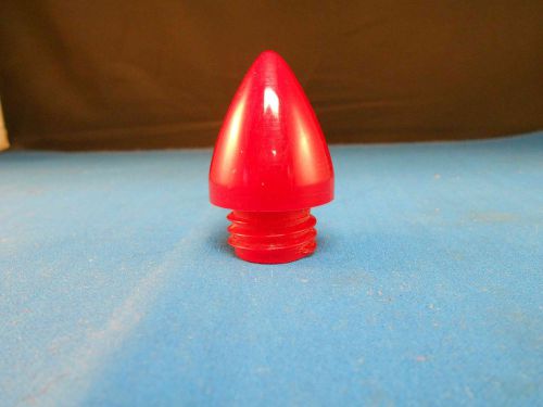 A1755 RED PLASTIC LENS CONE SHAPED SCREW ON RH THREAD 10 PER INCH NEW OLD STOCK