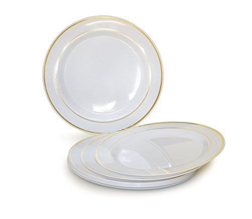 OCCASIONS FINEST PLASTIC TABLEWARE OCCASIONS Disposable Plastic Plates, White